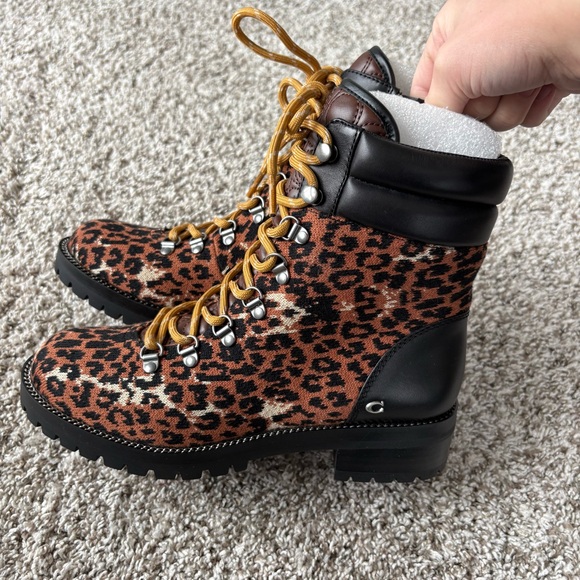 NIB Coach Women's Lorren Leopard Print Booties Size 6.5 - Picture 4 of 9
